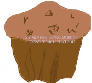 a badly drawn picture of a muffin